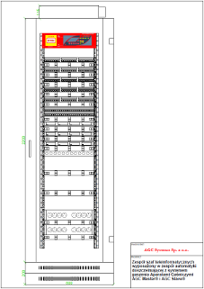 Szafa teleinformatyczna wyposażona w zespół automatyki doszczelniającej z systemem gaszenia Aparatem Gaśniczym AGC Master®