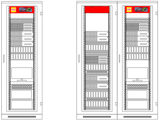 View of Extinguishing Apparatuses AGC Master and AGC Slave installed in the cabinets